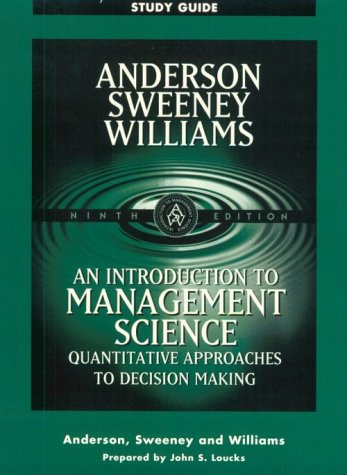 Imagen de archivo de An Introduction to Management Science : Quantitative Approaches to Decision Making (Study Guide) a la venta por ThriftBooks-Dallas