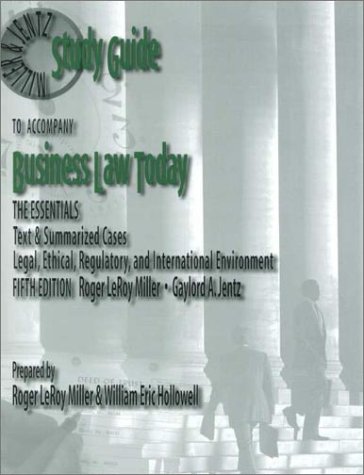 Imagen de archivo de Study Guide for Business Law Today, The Essentials a la venta por HPB-Red