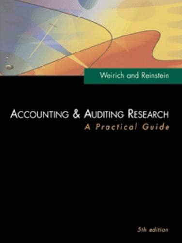 Stock image for Accounting and Auditing Research : A Practical Guide for sale by Better World Books