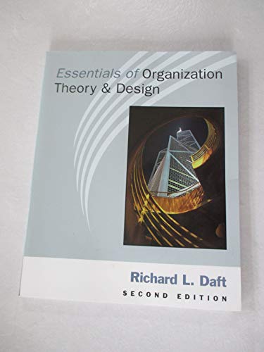 Beispielbild fr Essentials of Organization Theory and Design zum Verkauf von WorldofBooks