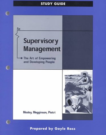 Imagen de archivo de Study Guide to Accompany Supervisory Management: The Art of Empowering and Developing People a la venta por ThriftBooks-Dallas