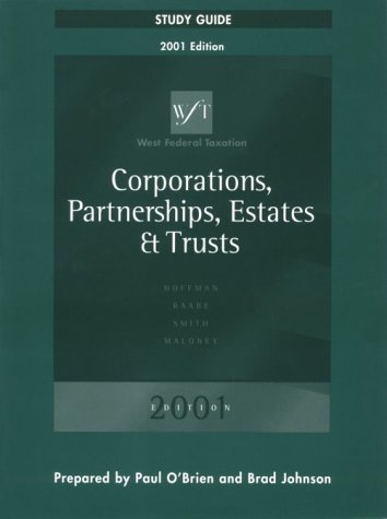 Imagen de archivo de Study Guide for West Federal Taxation: Volume II Corporations, Partnerships, Estates, and Trusts, 2001 Edition a la venta por Mispah books