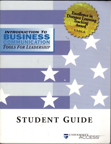 Imagen de archivo de Introduction to business communication: Tools for leadership : student guide a la venta por HPB-Red