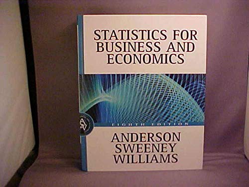 Beispielbild fr Statistics for Business and Economics zum Verkauf von Wonder Book