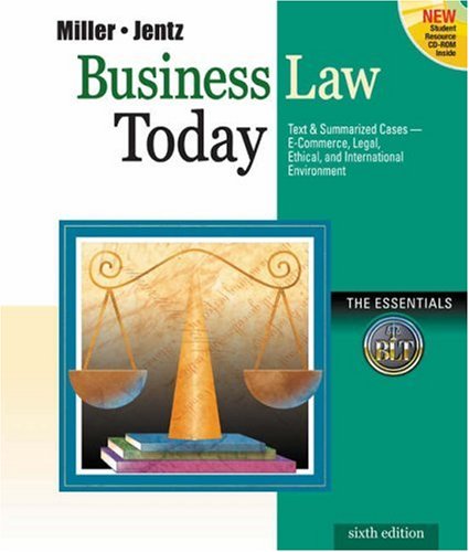 Beispielbild fr Business Law Today, The Essentials zum Verkauf von HPB-Red