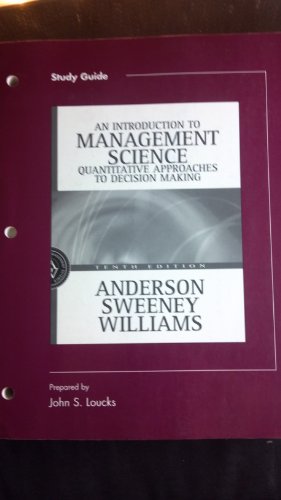 Beispielbild fr An Introduction to Management Science: Quantitative Approaches to Decision Making zum Verkauf von Better World Books