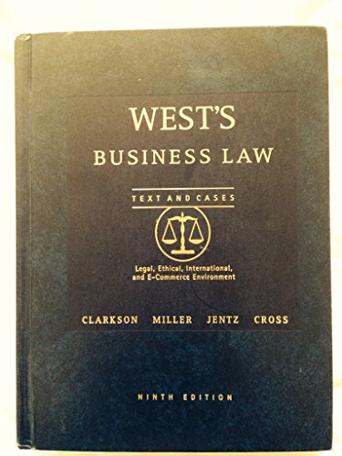 Imagen de archivo de West's Business Law: Text Cases: Legal, Ethical, International, and E-Commerce Environment [With Online Legal Research Guide] a la venta por ThriftBooks-Atlanta