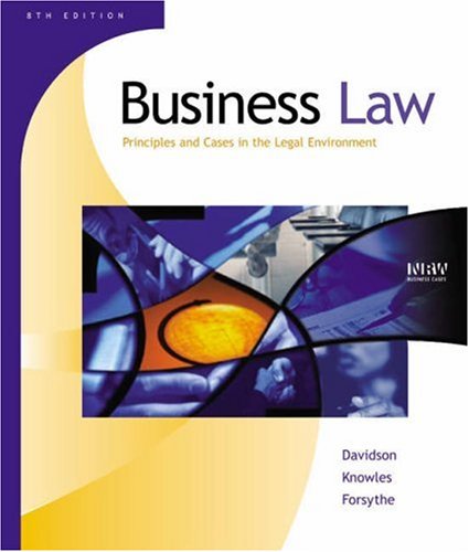 Imagen de archivo de Business Law: Principles and Cases in the Legal Environment a la venta por HPB-Red