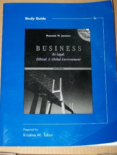 Stock image for Business Its Legal Ethical and Global Environment, Study Guide for sale by HPB-Red