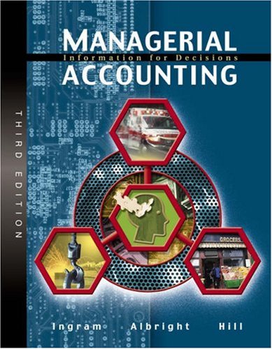 Beispielbild fr Managerial Accounting : Information for Decisions zum Verkauf von Better World Books