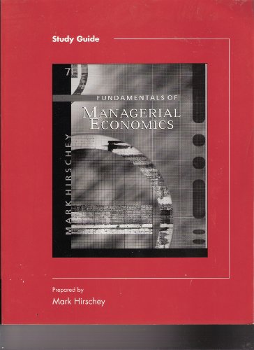 Beispielbild fr Study Guide to accompany Fundamentals of Managerial Economics zum Verkauf von Mispah books