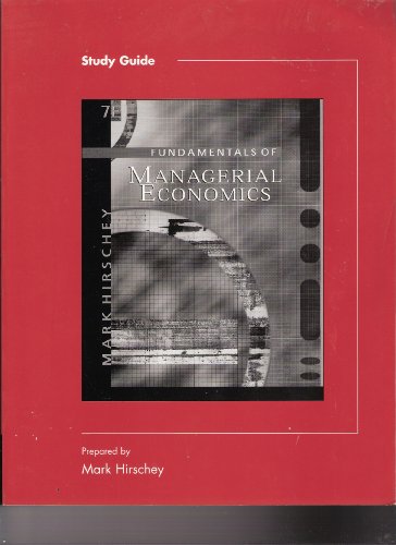 Stock image for Study Guide to accompany Fundamentals of Managerial Economics for sale by Mispah books