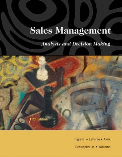 Beispielbild fr Sales Management: Analysis and Decision Making zum Verkauf von HPB-Red