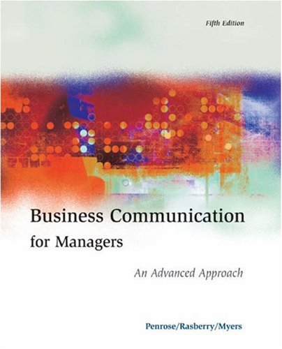 Imagen de archivo de Business Communication for Managers: An Advanced Approach a la venta por Irish Booksellers