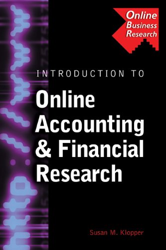 Beispielbild fr Introduction to Online Accounting and Financial Research zum Verkauf von Better World Books: West