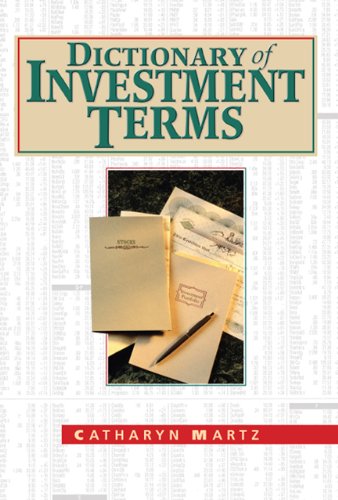 Imagen de archivo de Dictionary of Investment Terms a la venta por Better World Books