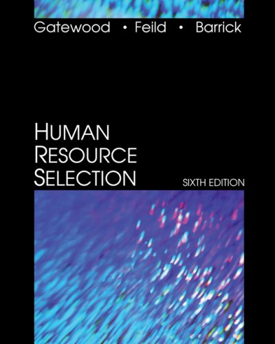 Beispielbild fr Human Resource Selection zum Verkauf von BooksRun