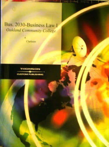 Stock image for Bus 2030 Business Law I ( One , 1 ) for sale by Wonder Book
