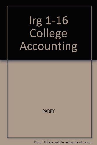 Stock image for Instructor's Resource Guide (Chapters 1-16) College Accounting for sale by 4 THE WORLD RESOURCE DISTRIBUTORS