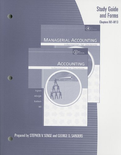 Beispielbild fr Study Guide and Forms to Accompany Managerial Accounting: Information for Decisions, 4e or Accounting: Information for Decisions, 3e zum Verkauf von ThriftBooks-Atlanta
