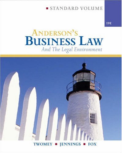 Imagen de archivo de Anderson S Business Law & Legal Environment, Standard a la venta por ThriftBooks-Dallas