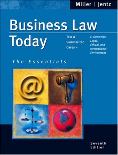 Business Law Today, Standard Edition Interactive Text (9780324223019) by Miller, Roger LeRoy; Jentz, Gaylord A.