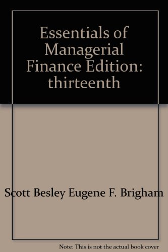Beispielbild fr Essentials of Managerial Finance zum Verkauf von ThriftBooks-Dallas