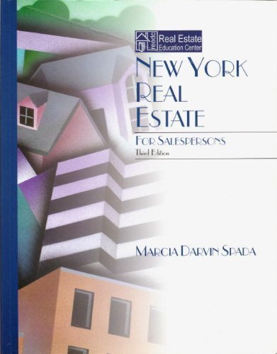 Imagen de archivo de New York Real Estate for Salespersons Special Edition for the Real Estate Education Center a la venta por The Book Spot