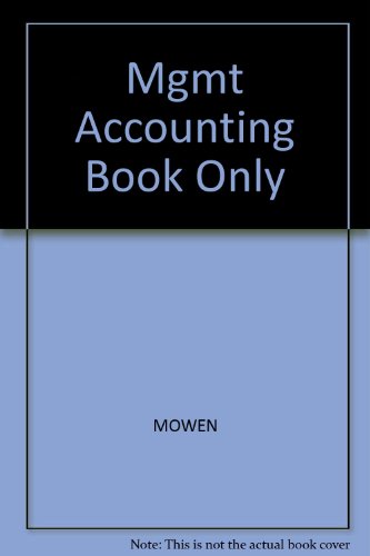 Stock image for Mgmt Accounting Book Only for sale by HPB-Red