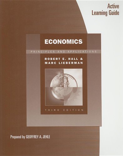 Imagen de archivo de Active Learning Guide for Hall/Lieberman  s Economics: Principles and Applications, 4th a la venta por HPB-Red