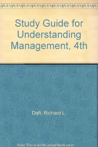 Imagen de archivo de Study Guide to accompany Understanding Management a la venta por SecondSale