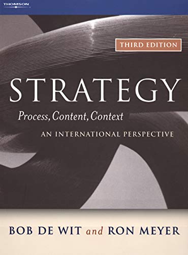 Beispielbild fr Strategy: Process, Content, Context--An International Perspective zum Verkauf von BooksRun