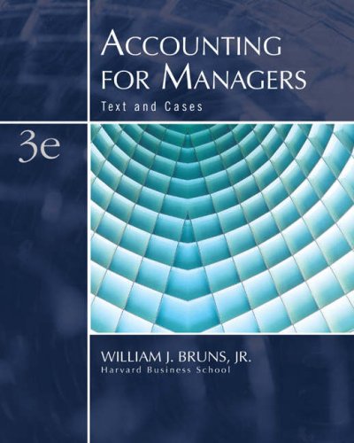 Imagen de archivo de Accounting for Managers : Text and Cases a la venta por Better World Books: West
