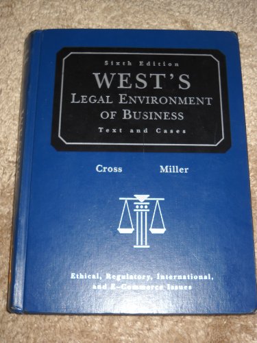 Imagen de archivo de West's Legal Environment of Business: Text and Cases a la venta por SecondSale