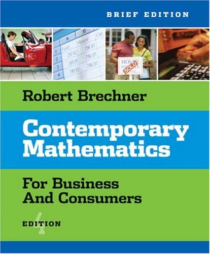 Imagen de archivo de Contemporary Mathematics for Business and Consumers, Brief Edition [With CDROM] a la venta por ThriftBooks-Atlanta