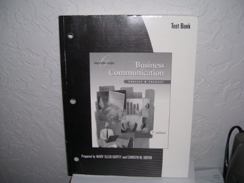 Test Bank-Business Communicatn (9780324311884) by GUFFEY