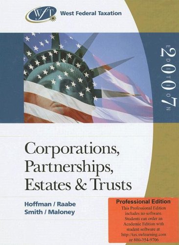 Stock image for West Federal Taxation 2007: Corporations, Partnerships, Estates and Trusts for sale by Buchpark