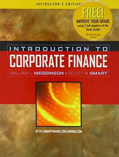 Instructor Ed Intro Corp Fin (9780324317442) by SMART; MEGGINSON