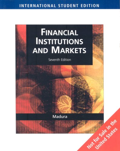 Imagen de archivo de Financial Markets and Institutions (Ise) a la venta por Better World Books Ltd