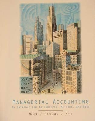 Beispielbild fr Managerial Accounting (An Introduction to Concepts, Methods, and Uses) zum Verkauf von Better World Books