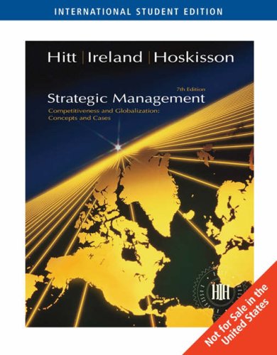 Imagen de archivo de Strategic Management, 7E Competitiveness And Globalization : Concepts (Ise) a la venta por Universal Store