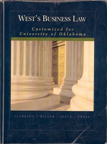 Stock image for West's Business Law Custom Edition (Customized for the University of Oklahoma 10th.Ed.) for sale by HPB-Red