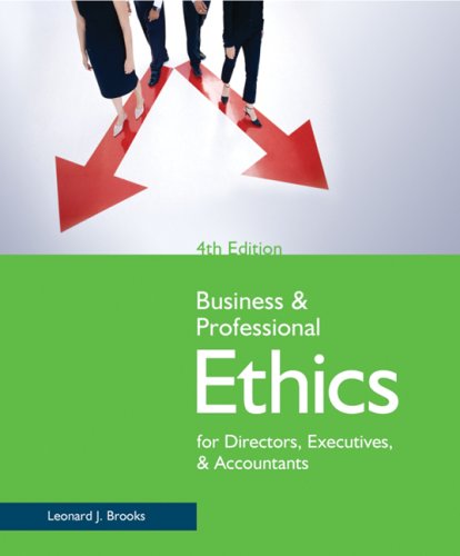 Stock image for Business and Professional Ethics for Directors Exec Accts for sale by Better World Books