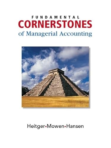 Stock image for Fundamental Cornerstones of Managerial Accounting (Available Titles CengageNOW) for sale by HPB-Red