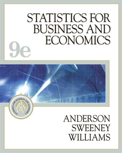 Stock image for Statistics for Business And Economics: With Student Cd-rom, Ipod Key Term, And Infotrac Anderson, David Ray; Sweeney, Dennis J. and Williams, Thomas A. for sale by Aragon Books Canada