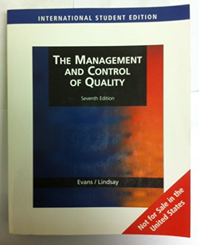 Beispielbild fr The Management and Control of Quality [Paperback] Evans Lindsay and William M. Lindsay zum Verkauf von tttkelly1