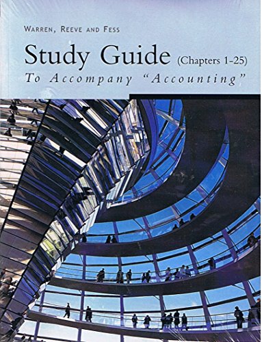 Stock image for Study Guide to Accompany Accounting - Chapters 1-25 for sale by Green Street Books