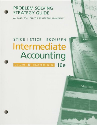 Imagen de archivo de Intermediate Accounting: Problem Solving Strategy Guide, Volume 2: Chapters 12-22 a la venta por ThriftBooks-Dallas