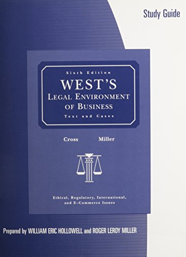 Stock image for Study Guide for West S Legal Environment of Business, 6th for sale by ThriftBooks-Atlanta