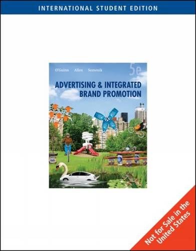 Imagen de archivo de Advertising and Integrated Brand Promotion 5th International Edition 2009 a la venta por ThriftBooks-Atlanta